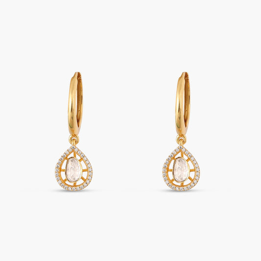 Lunar Glow Moissanite Silver Dangler Earrings