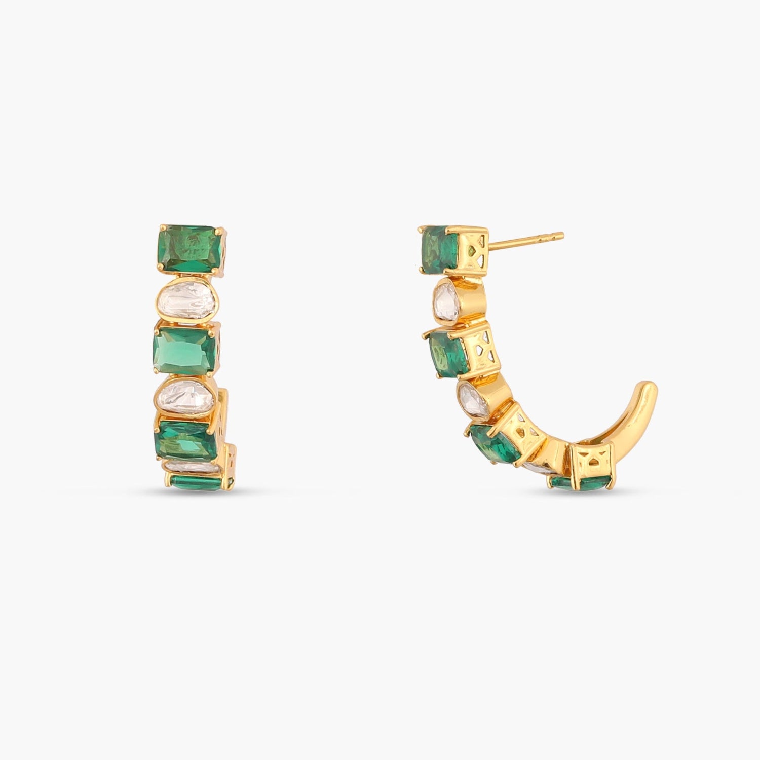 Glint Moissanite Silver Hoop Earrings
