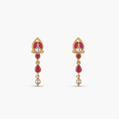 Parijat Jadau Silver Drop Earrings