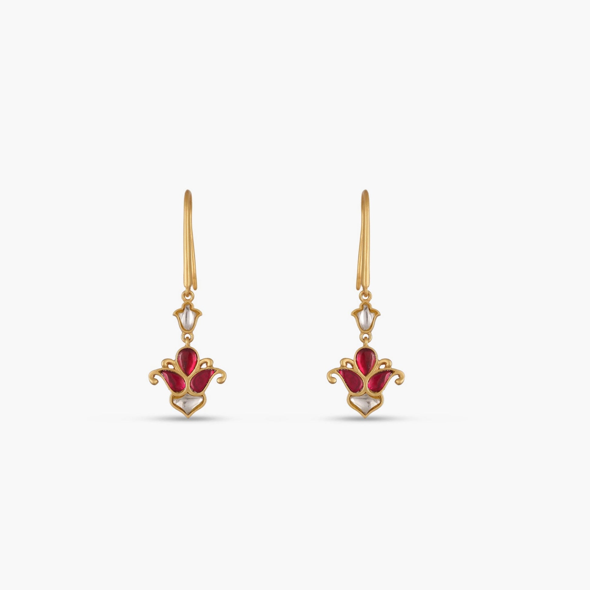 Malati Jadau Silver Hoop Earrings