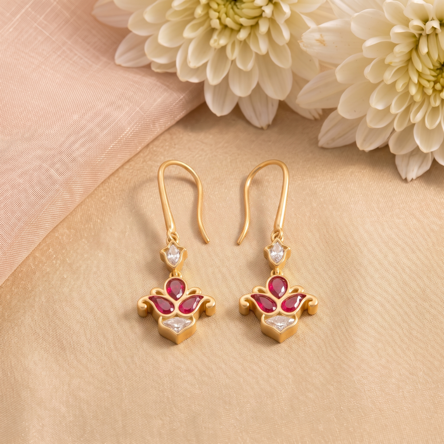 Malati Jadau Silver Drop Earrings