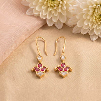Malati Jadau Silver Drop Earrings