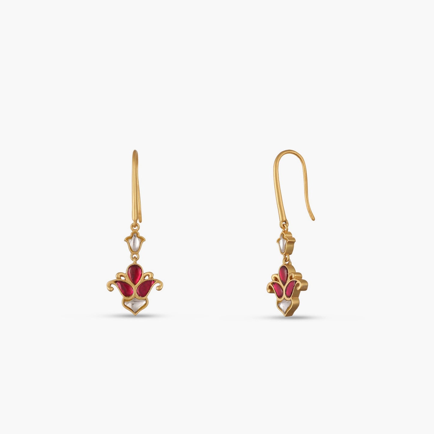 Malati Jadau Silver Hoop Earrings