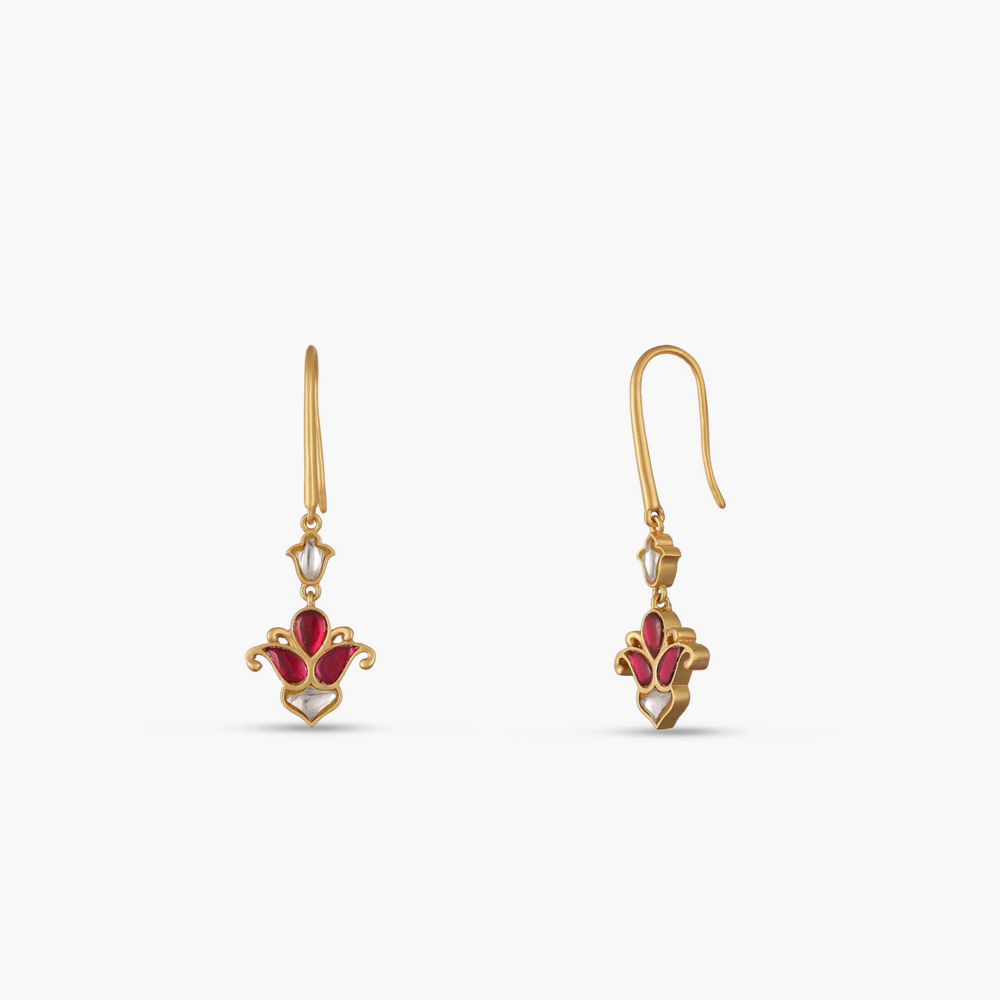 Malati Jadau Silver Hoop Earrings