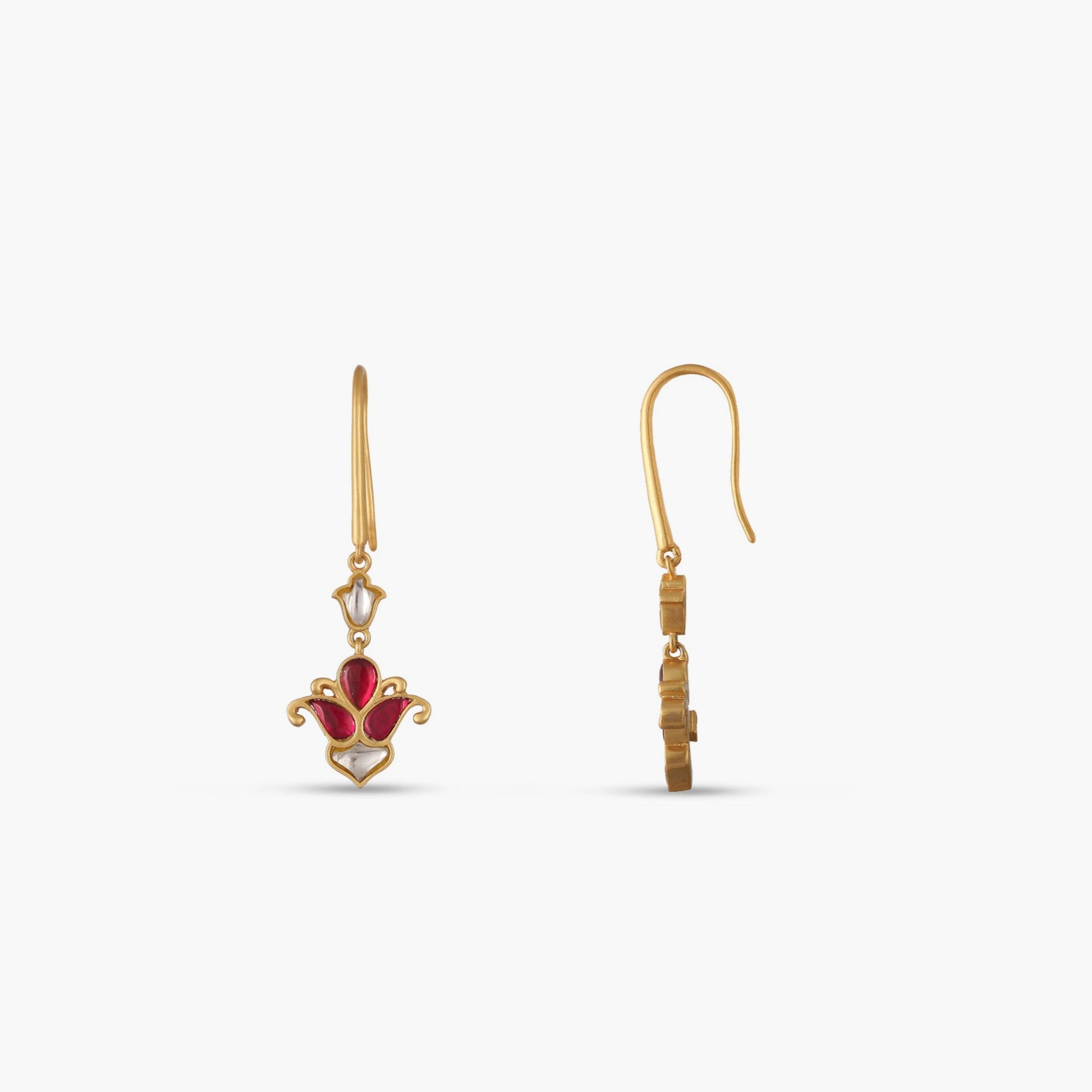 Malati Jadau Silver Hoop Earrings