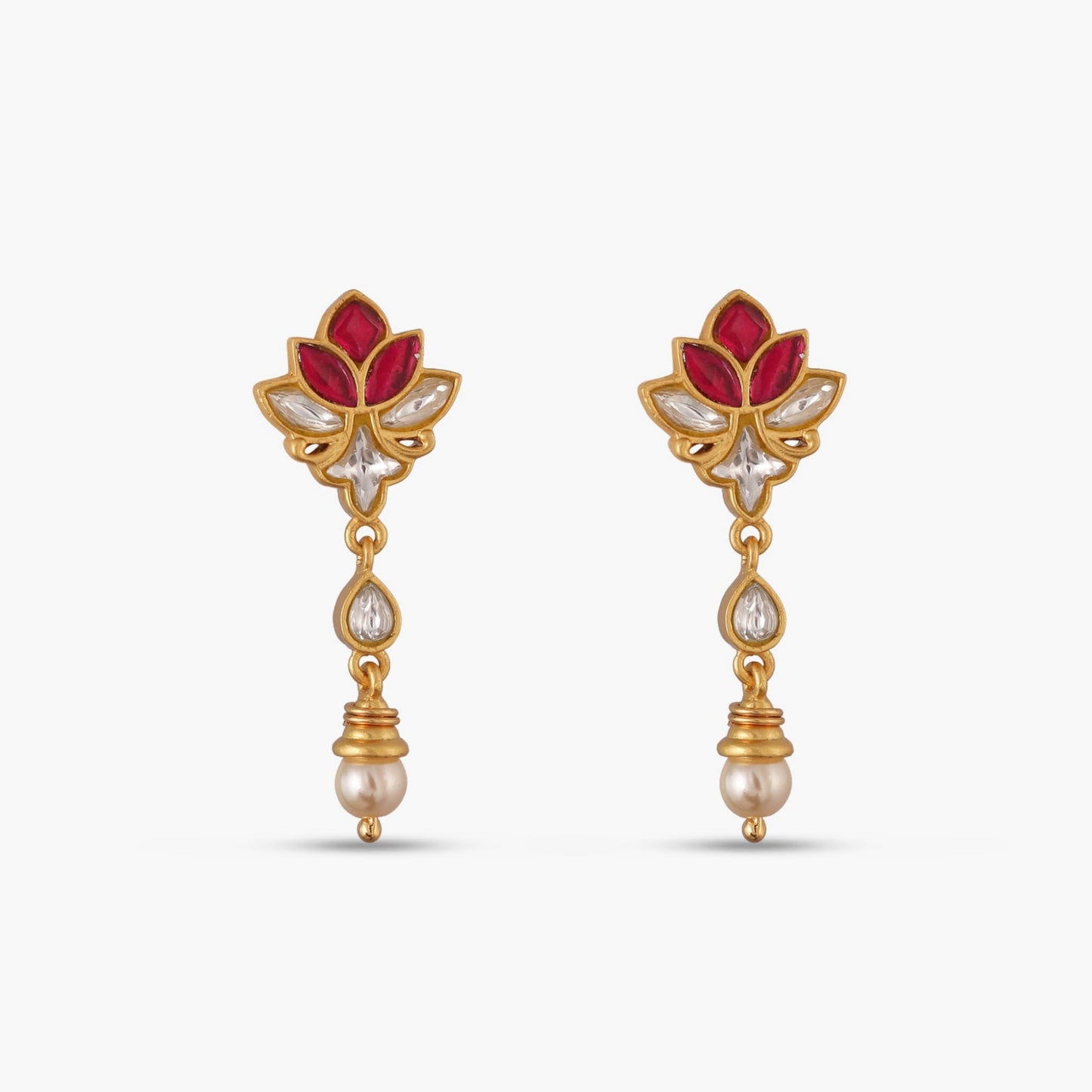 Vana Jadau Silver Drop Earrings
