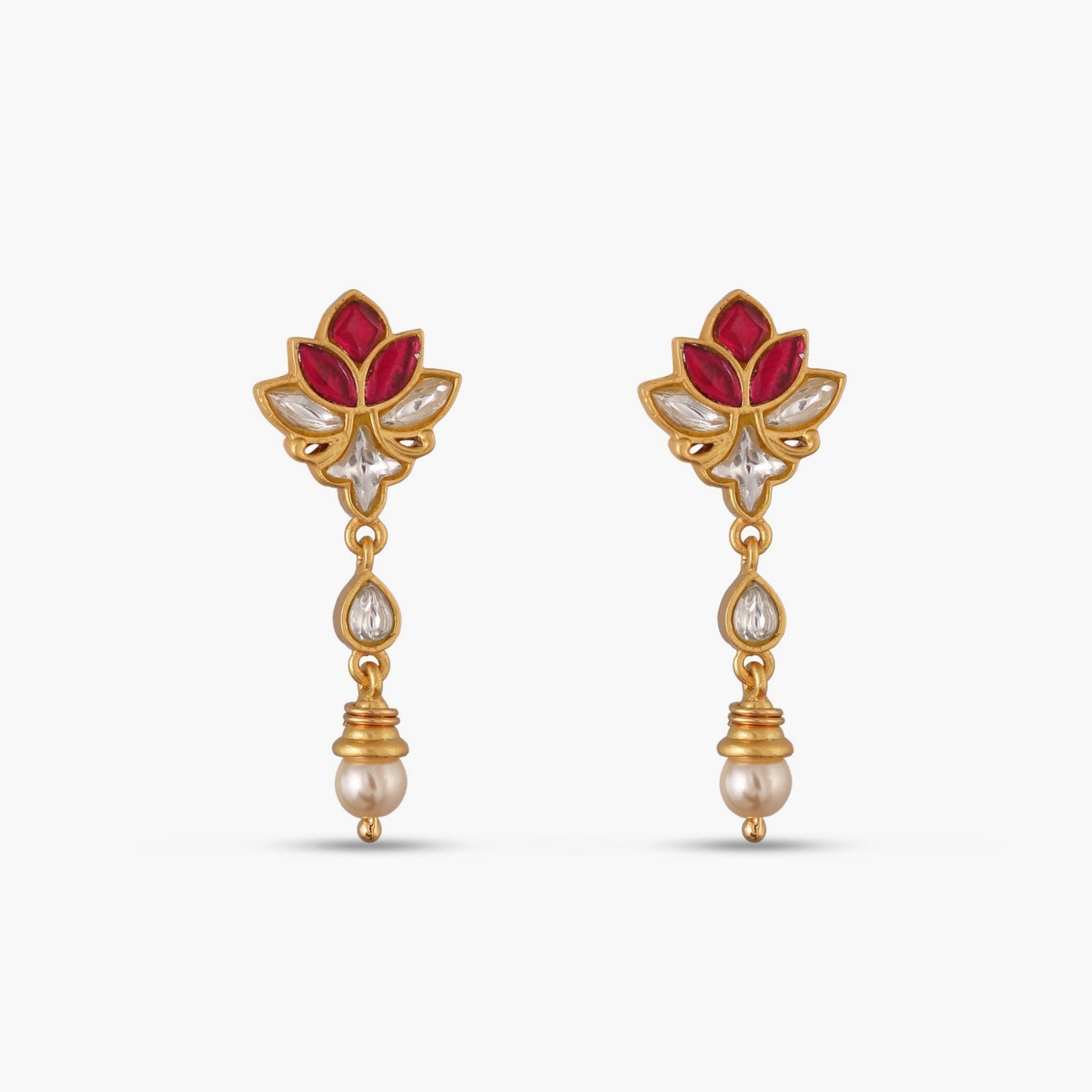 Vana Jadau Silver Drop Earrings