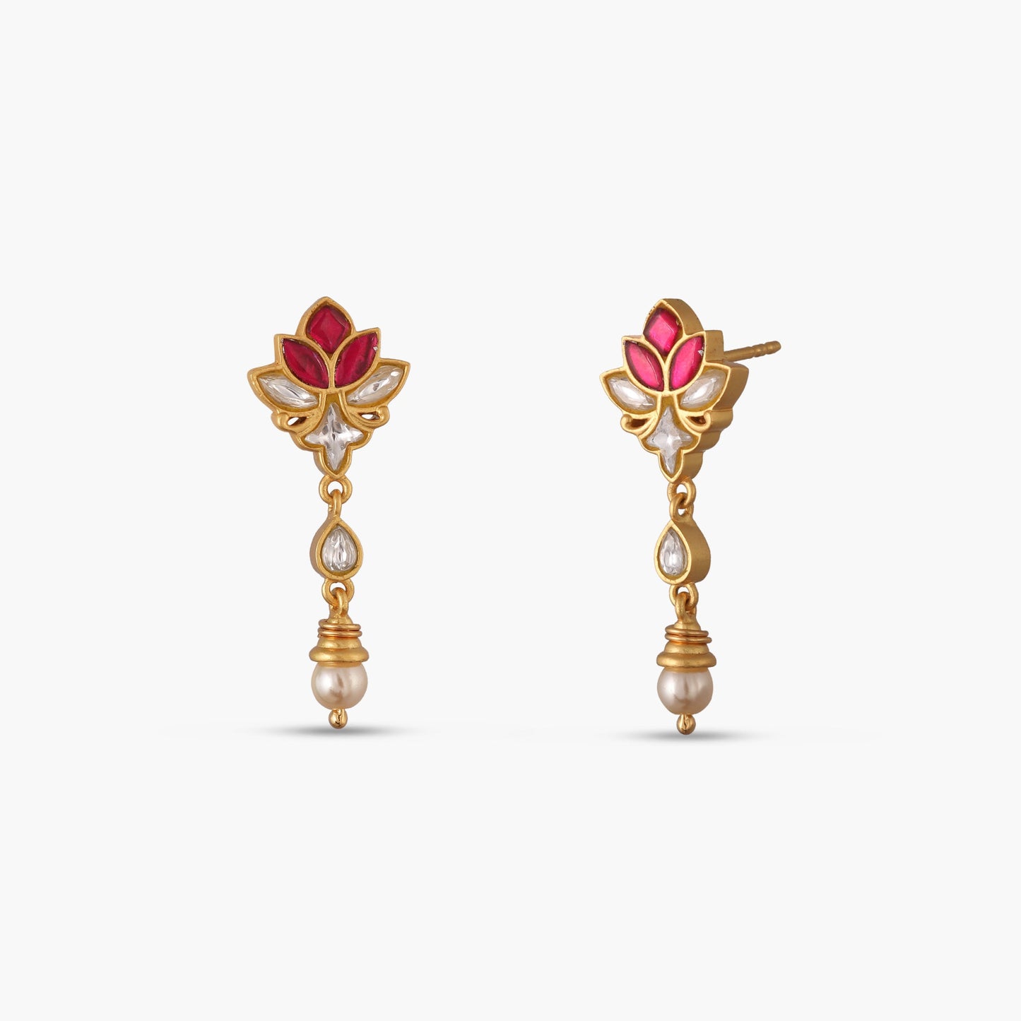 Vana Jadau Silver Drop Earrings