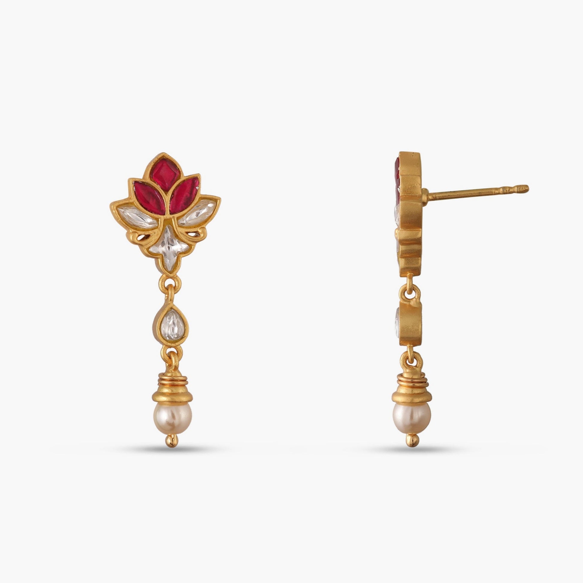Vana Jadau Silver Drop Earrings