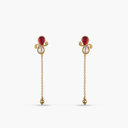 Leher Jadau Silver Drop Earrings