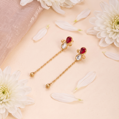 Leher Jadau Silver Drop Earrings