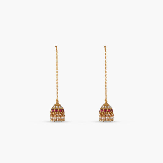 Yuthika Jadau Silver Threader Earrings