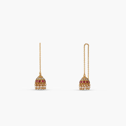 Yuthika Jadau Silver Threader Earrings
