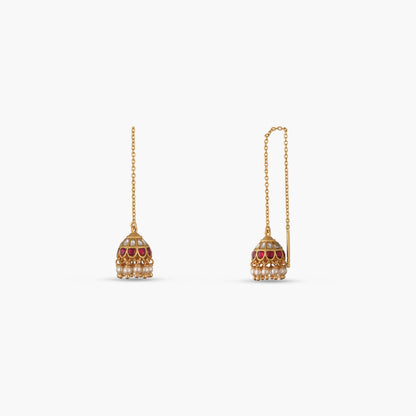 Yuthika Jadau Silver Threader Earrings