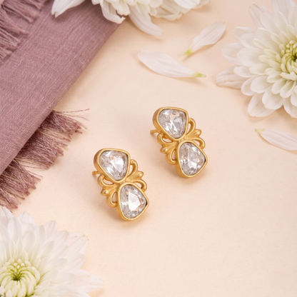Shubhra Jadau Silver Stud Earrings