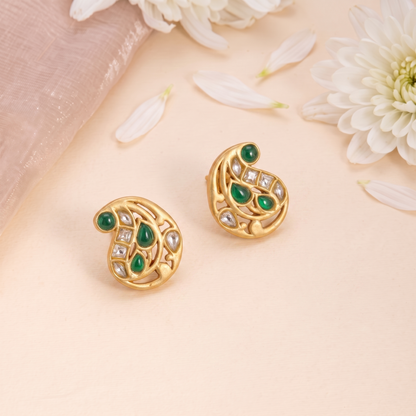 Aamra Jadau Silver Stud Earrings