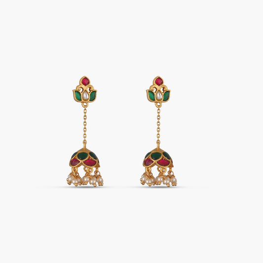 Kamal Kempu Jadau Silver Jhumka Earrings