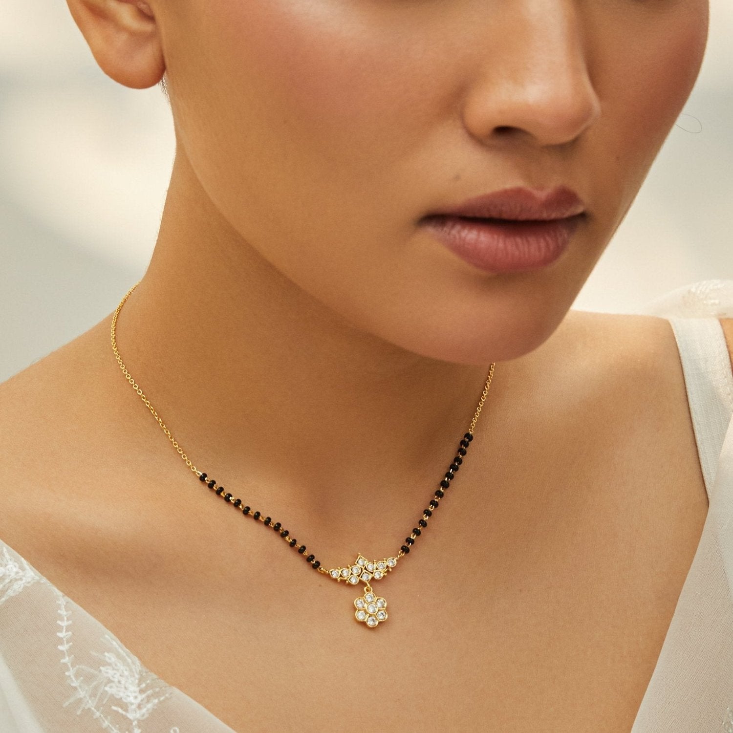Vaidehi CZ Silver Mangalsutra