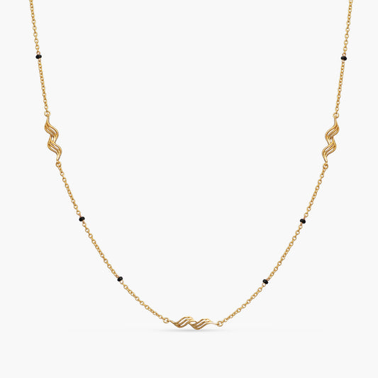 Wave Charm CZ Silver Mangalsutra