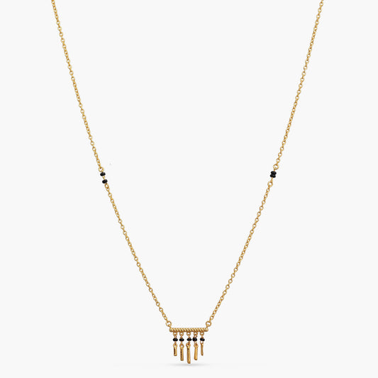 Fringe Drop CZ Silver Mangalsutra