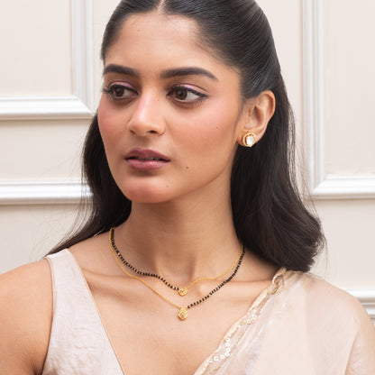 Crimson Layer CZ Silver Mangalsutra