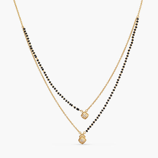 Crimson Layer CZ Silver Mangalsutra