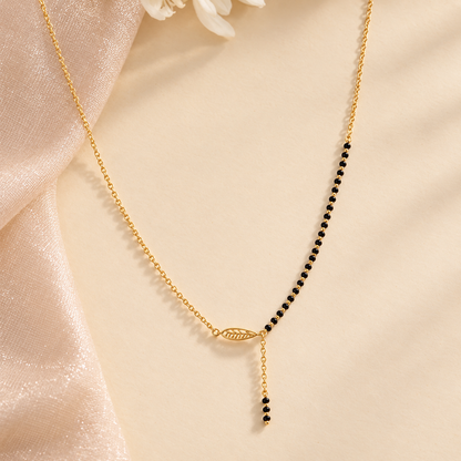 Elin Leaf Charm Silver Mangalsutra