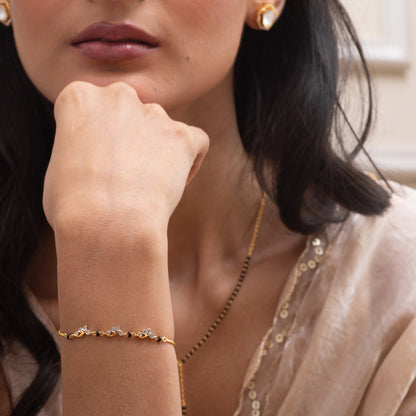Zara CZ Silver Mangalsutra Bracelet