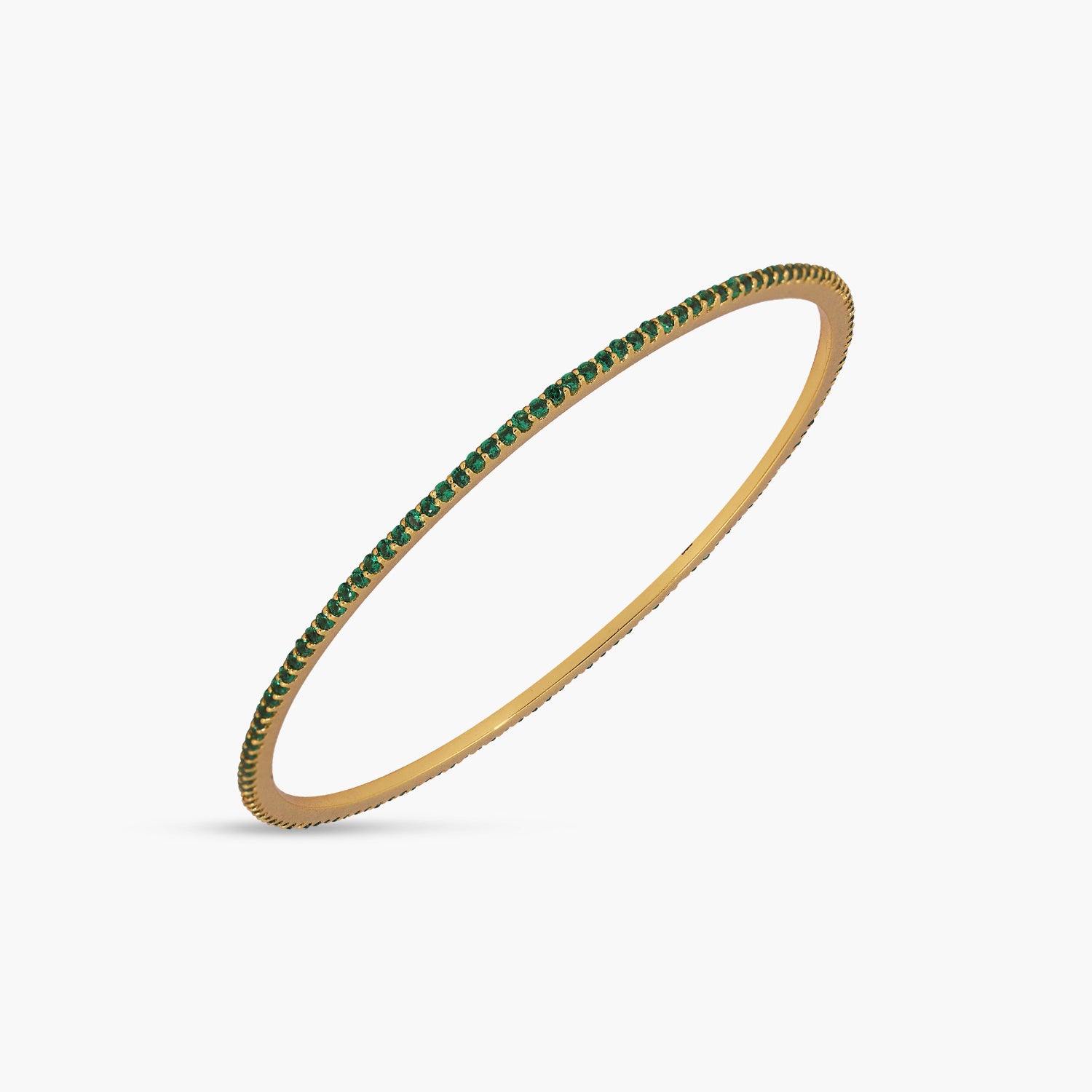 Circle of Love Green Silver Bangle