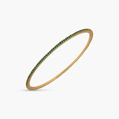 Circle of Love Green Silver Bangle