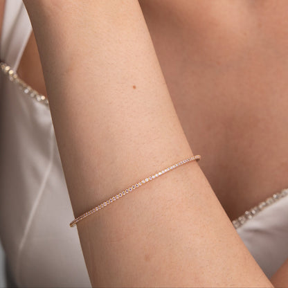 Circle of Love Pink Silver Bangle