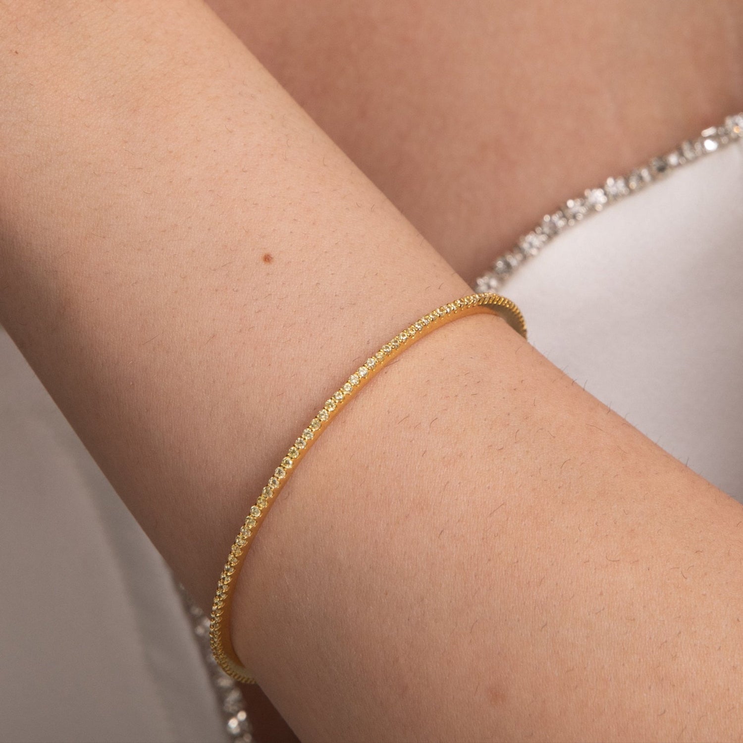 Circle of Love Yellow Silver Bangle