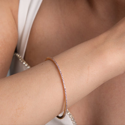 Circle of Love Amethyst Silver Bangle
