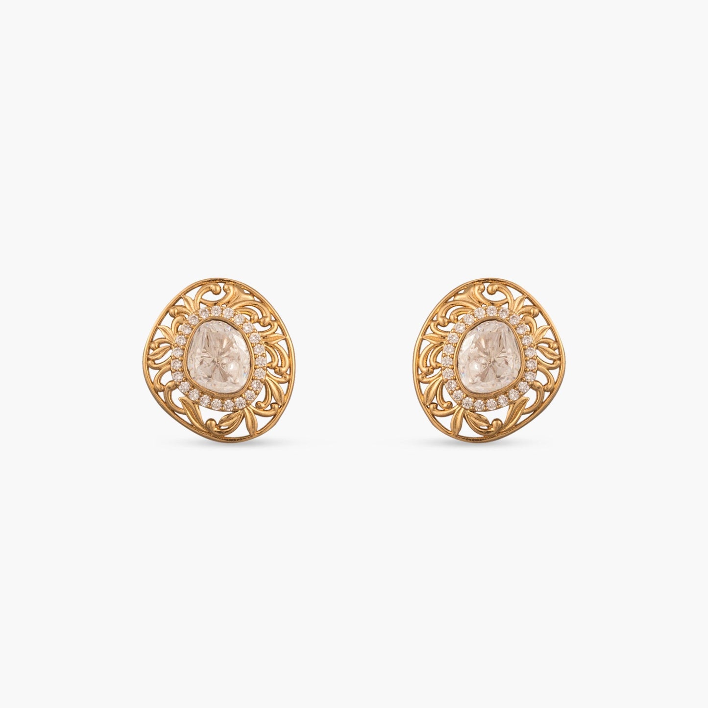 Myra Moissanite Silver Stud Earrings