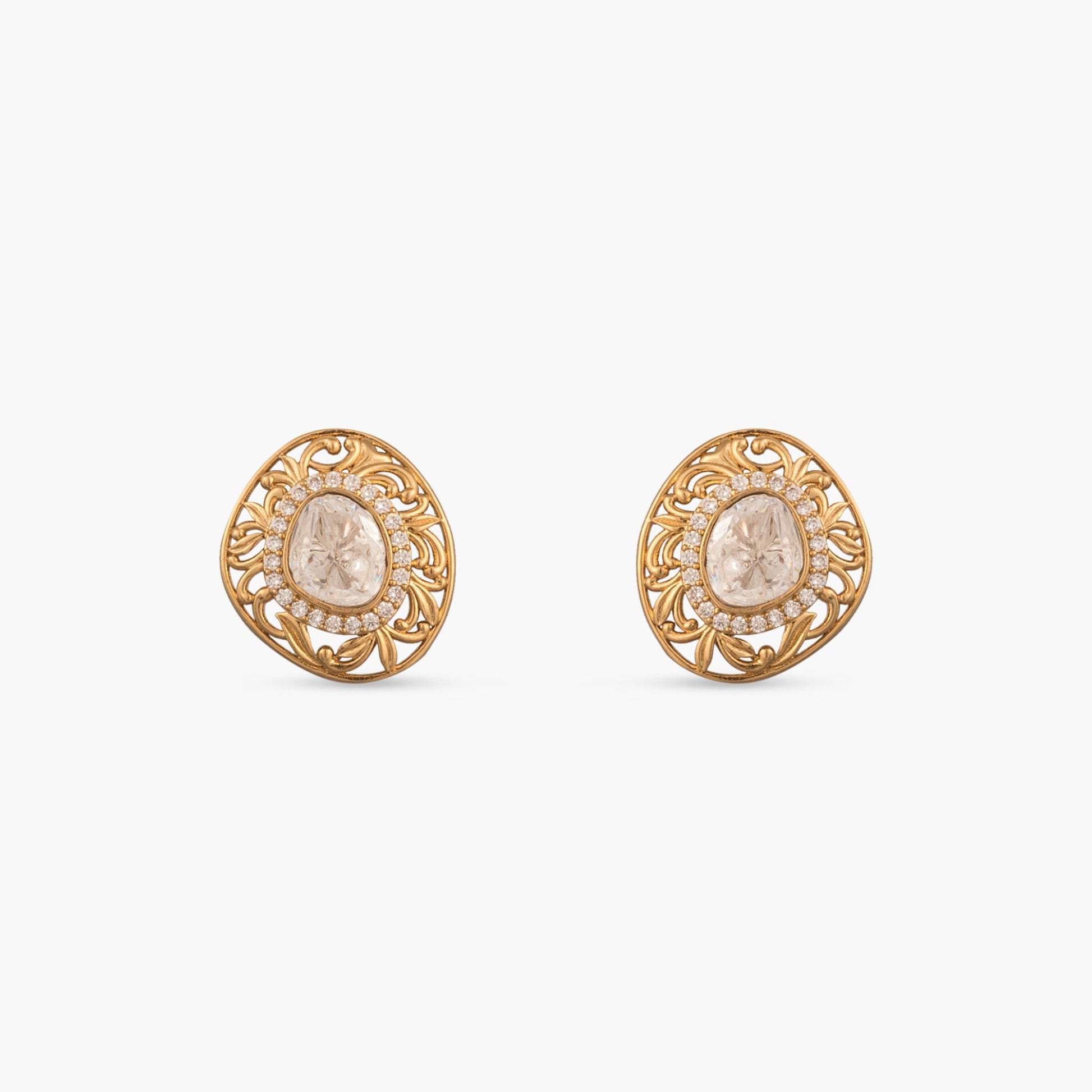 Myra Moissanite Silver Stud Earrings