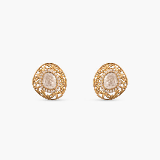 Myra Moissanite Silver Stud Earrings