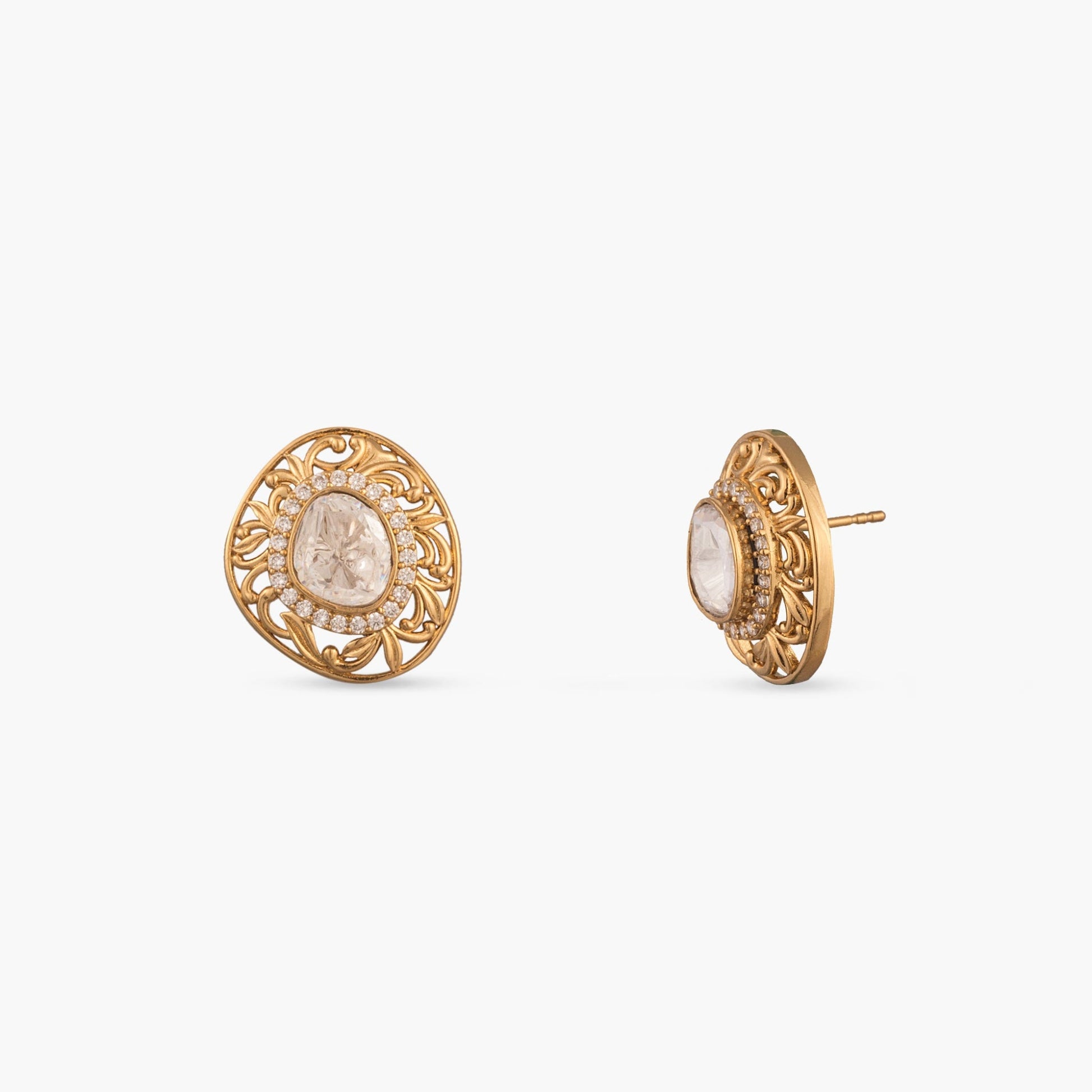 Myra Moissanite Silver Stud Earrings