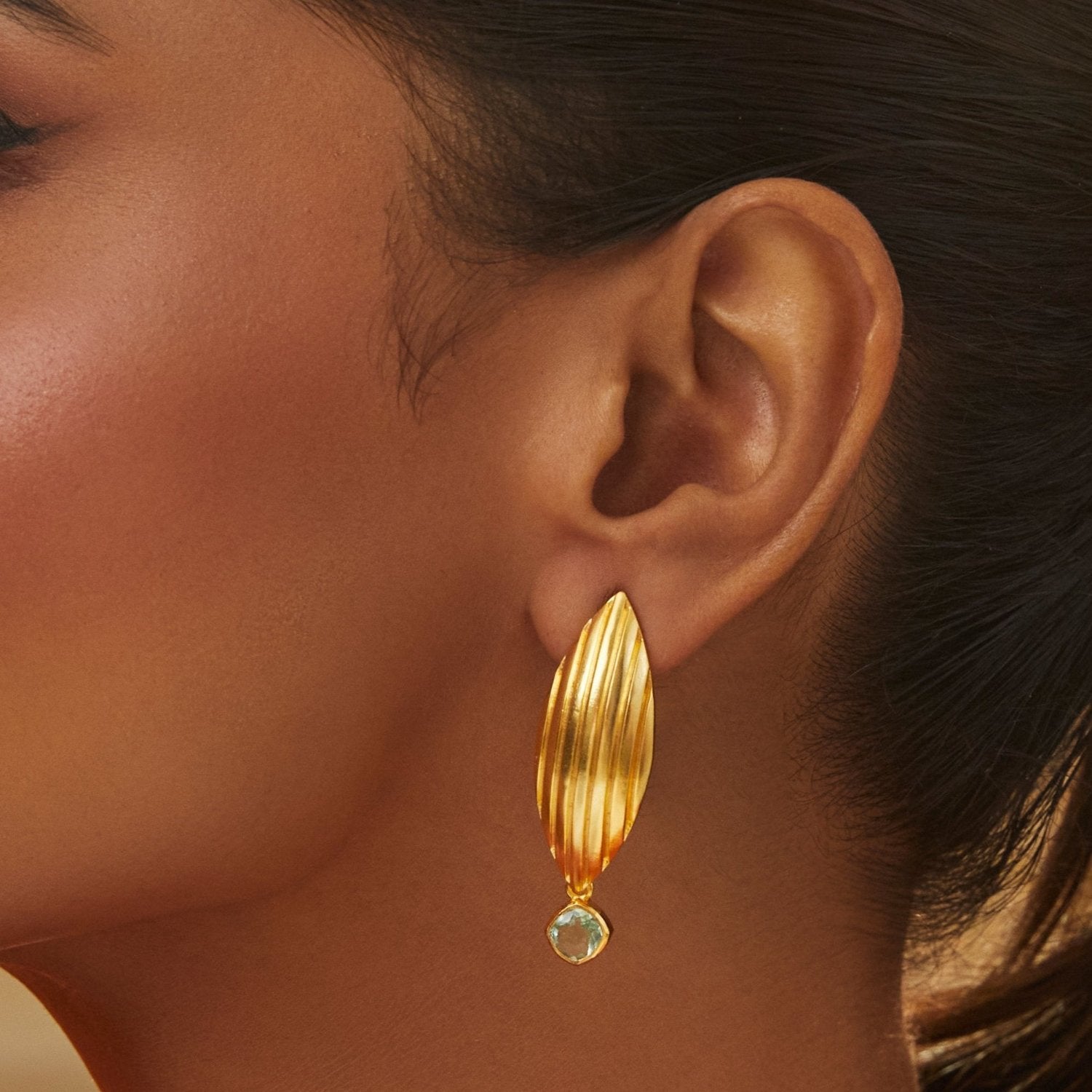 Dune Ridges Silver Drop Earrings