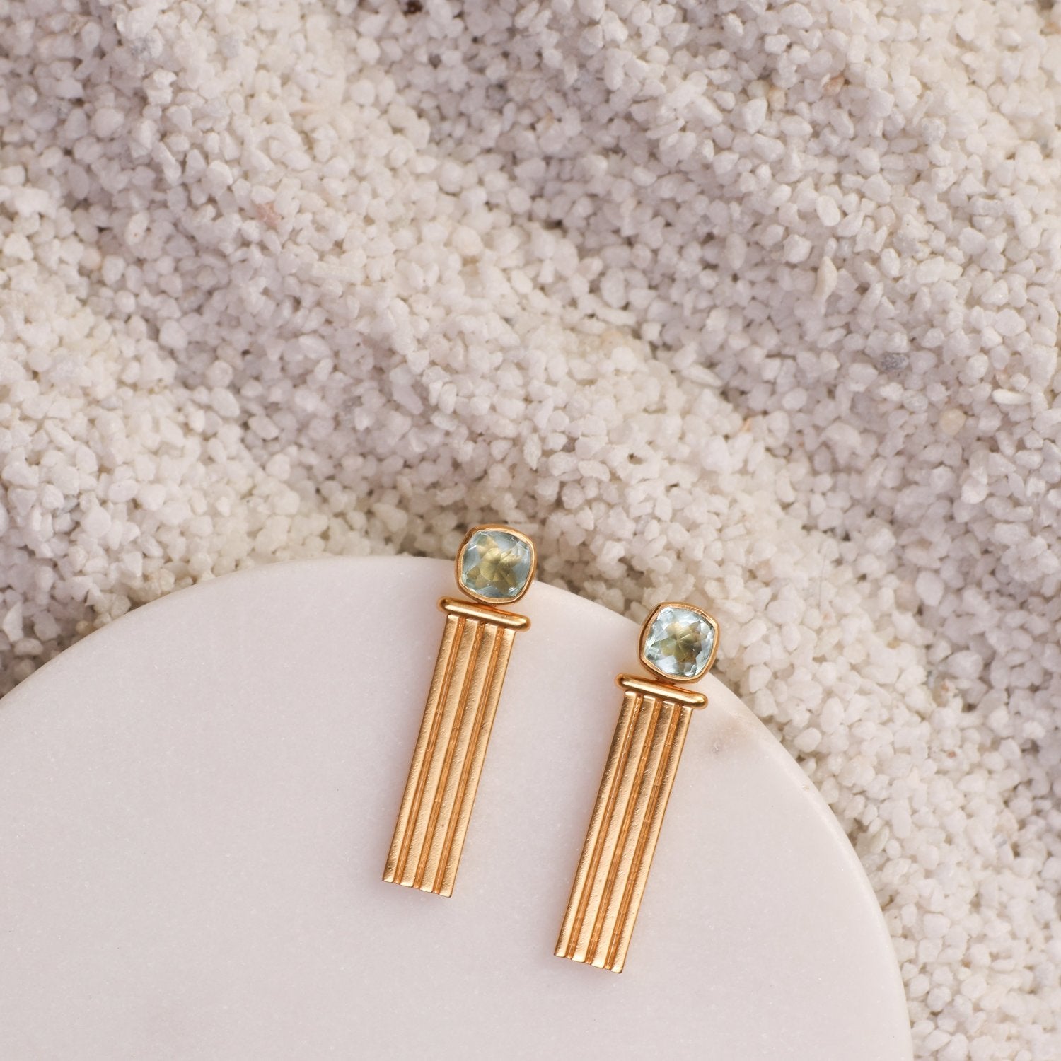 Dune Gold plated Silver Drop Earrings