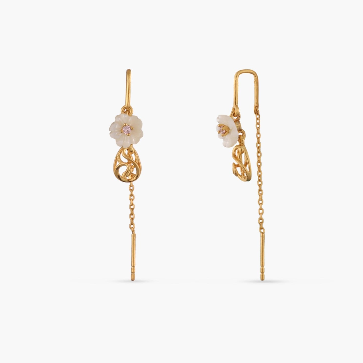 Blosso Veil Silver Threader Earrings