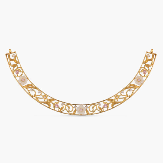 Blossom Veil Statement Silver Hasli Necklace