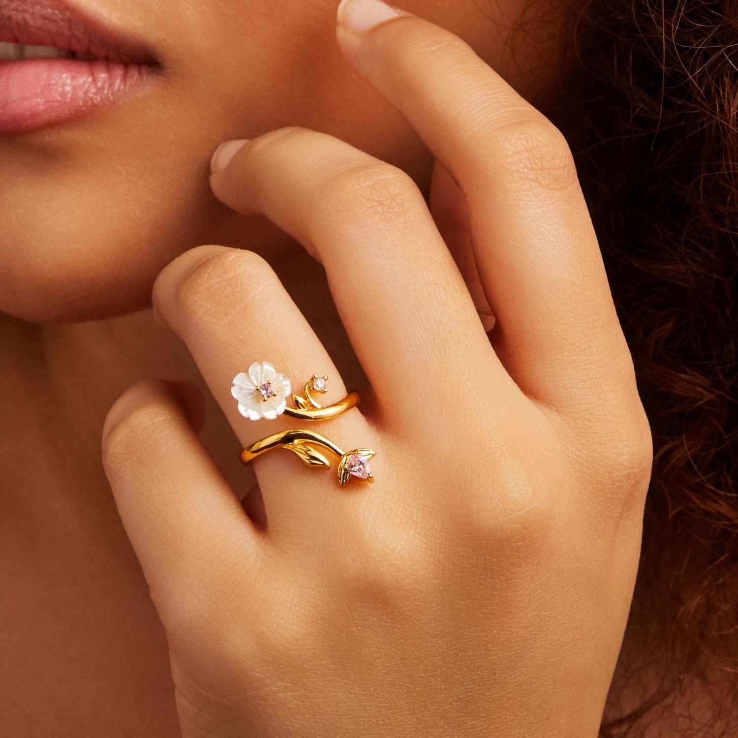 Blossom Veil Elegant  Silver Finger ring