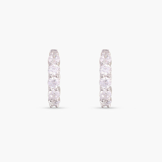 Cosmic brilliance CZ Silver Hoops