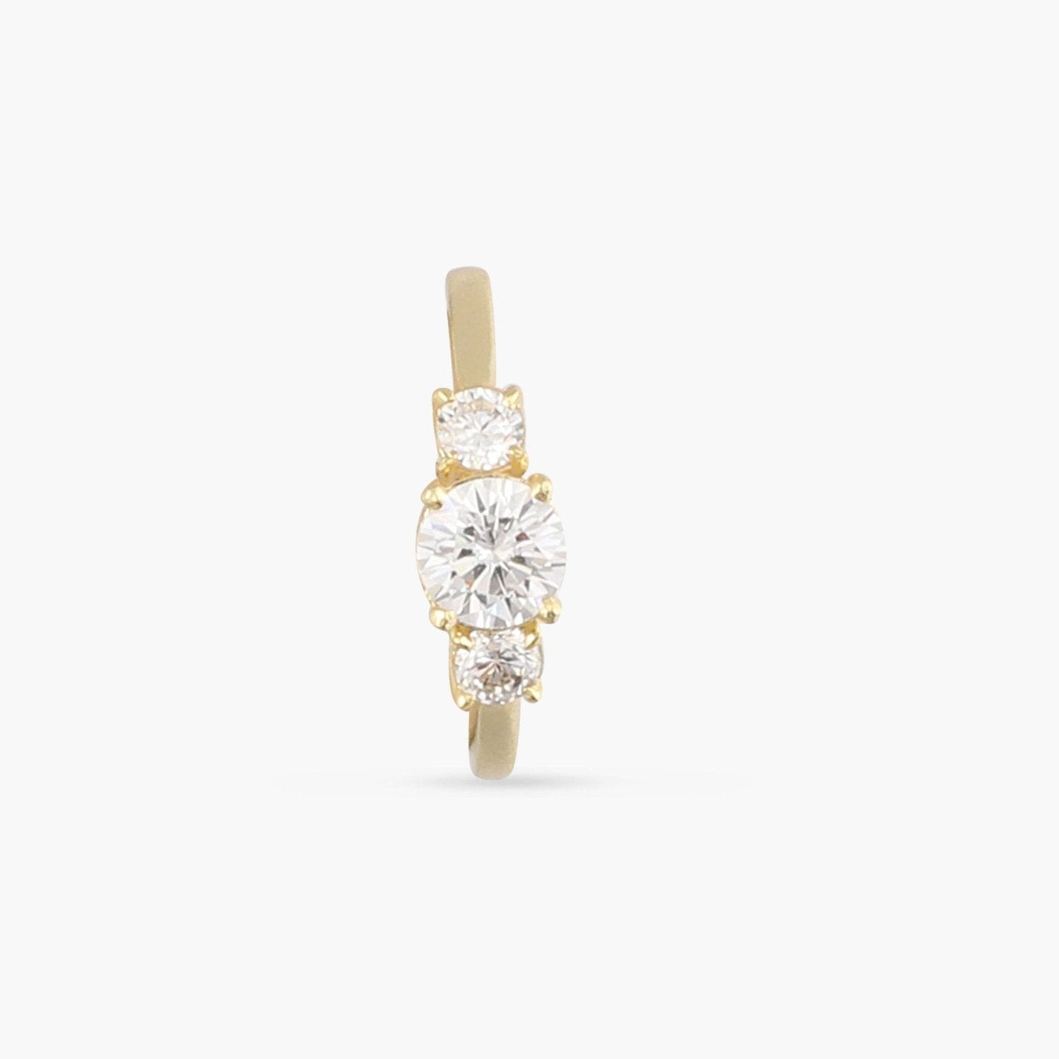 Triad CZ Gold Plated Silver Ring