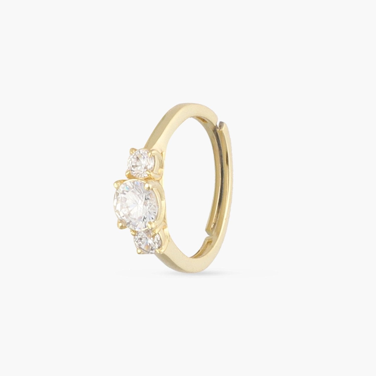 Triad CZ Gold Plated Silver Ring