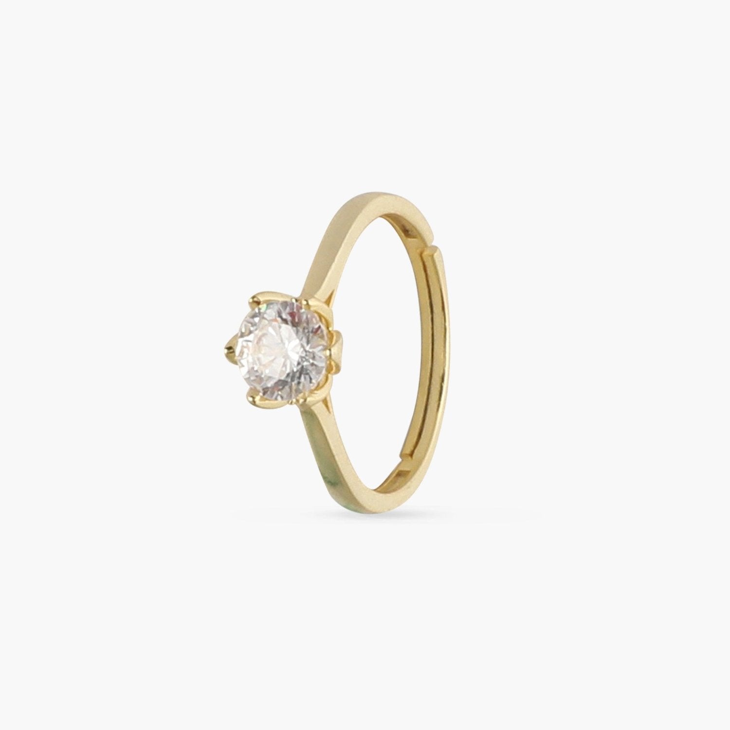  Flora CZ Gold Plated Silver Ring