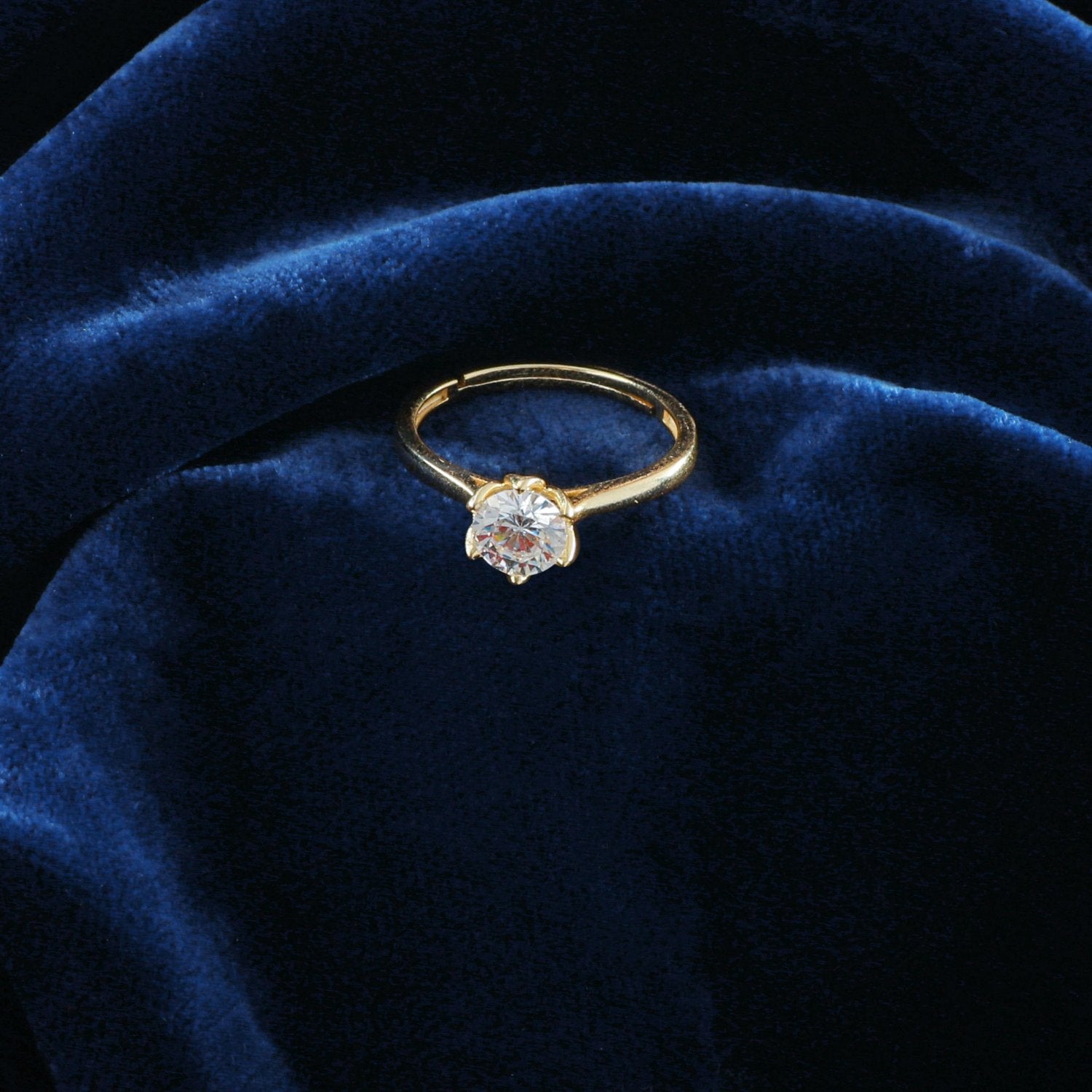  Flora CZ Gold Plated Silver Ring