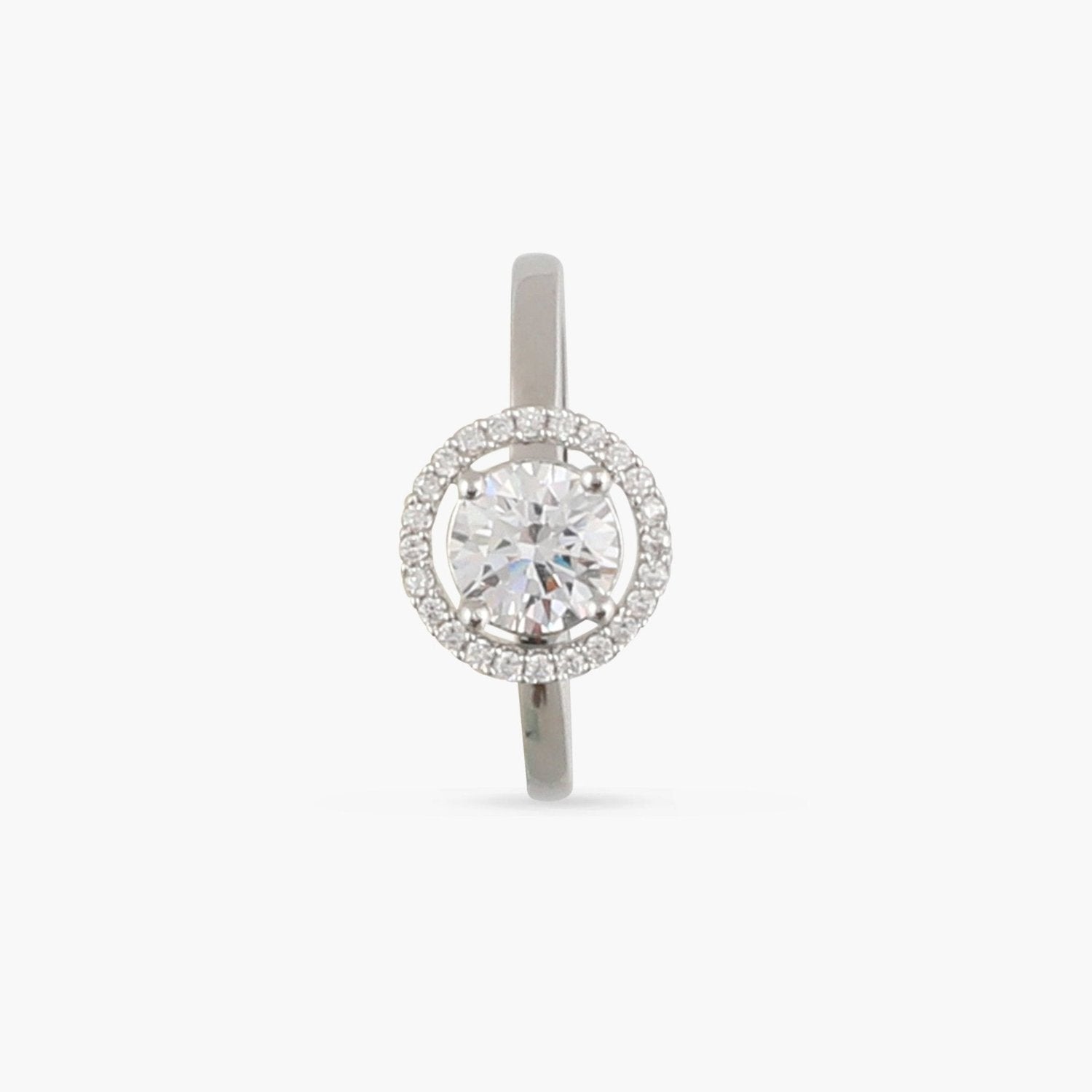 Ovaline CZ Silver Ring