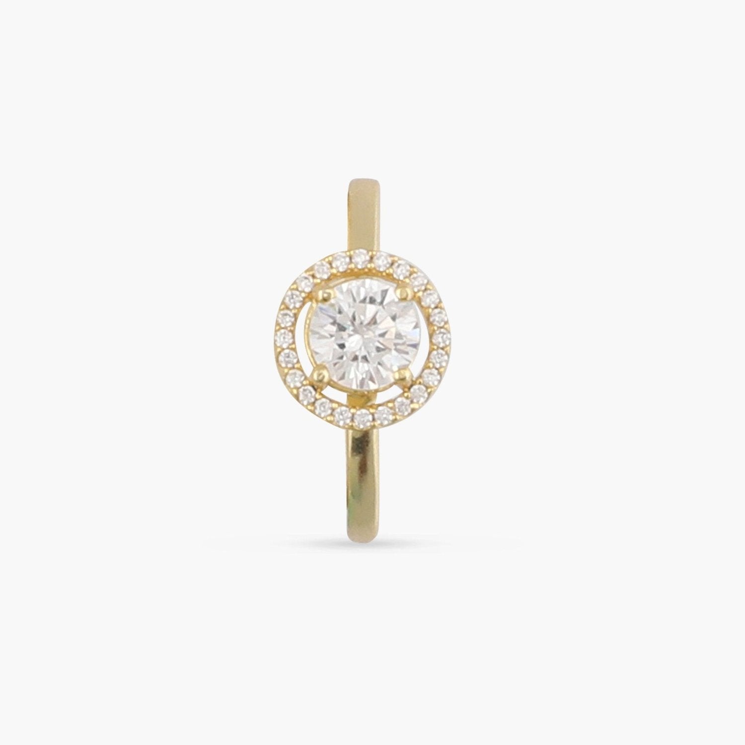 Ovaline CZ Gold Plated Silver Ring