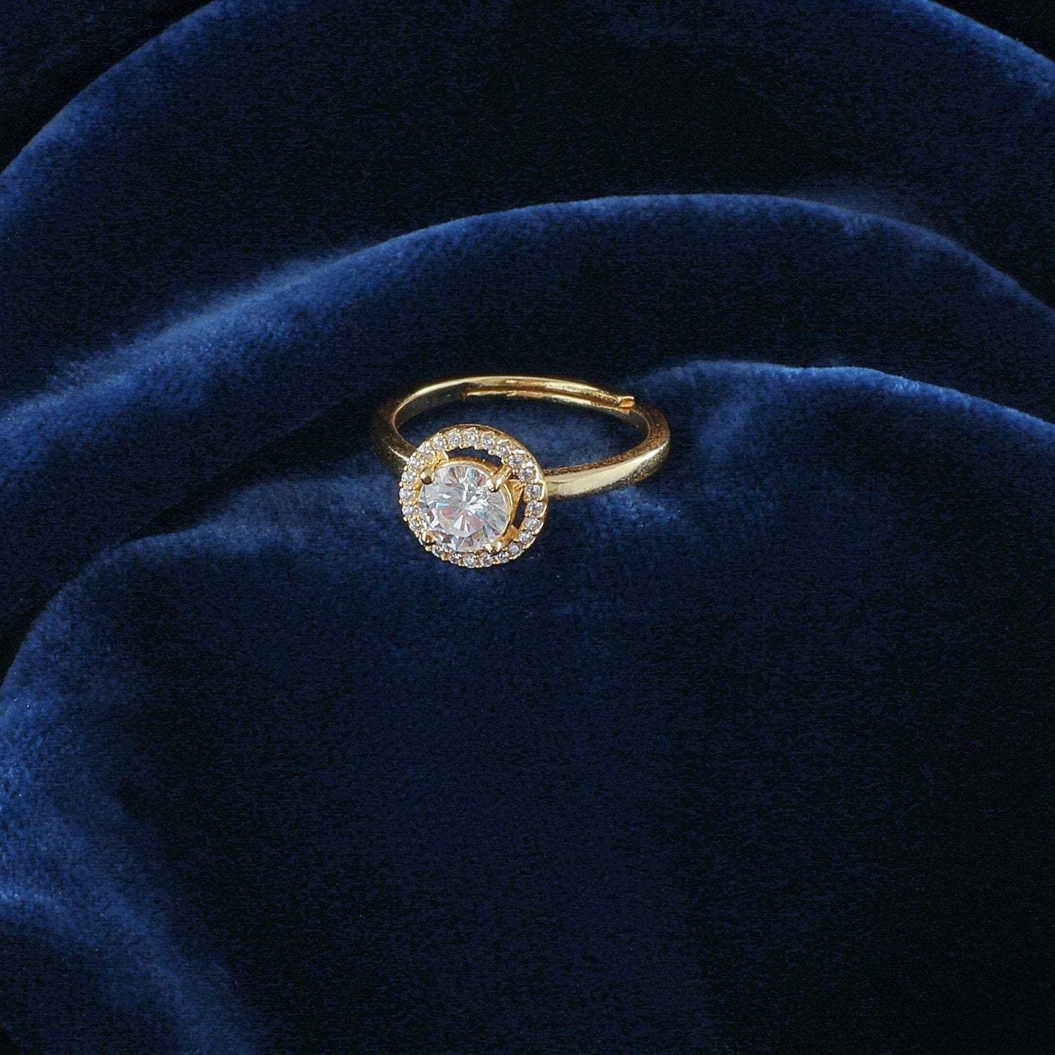 Ovaline CZ Gold Plated Silver Ring